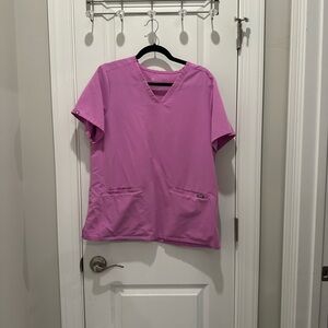 Figs Pink Casma Scrub Top